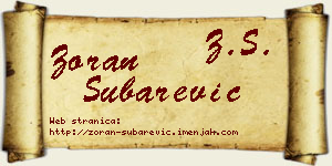 Zoran Šubarević vizit kartica